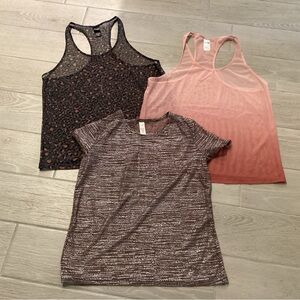 Victoria Secret Lot Of 3 Sheer Tops (2 Sport Tanks 1 Tee) Size Med - IEC